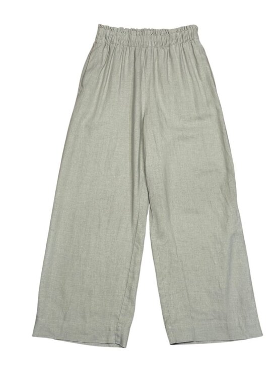 Abercrombie & Fitch Pants - Abercrombie & Fitch Womens Sage Green Linen Blend Pants Elastic Waist Pockets Si